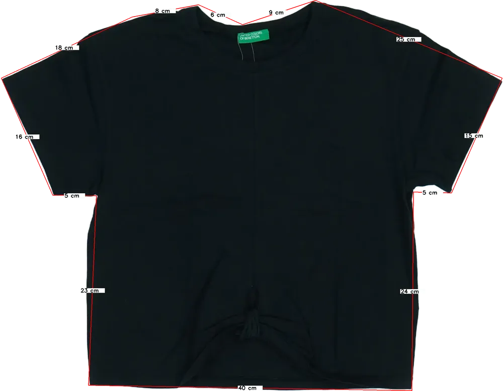 Fekete Benetton Póló EU 152 / UK 12 év / US 12 év/L