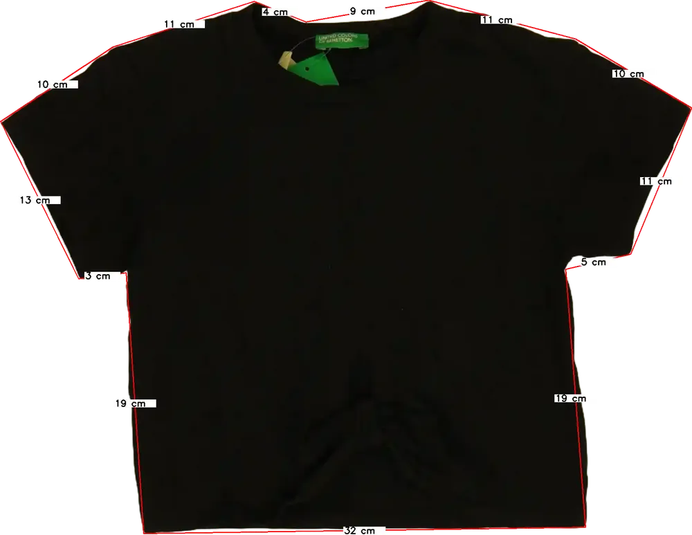 Fekete Benetton Póló EU 122 / UK 7 év / US 7 év/M