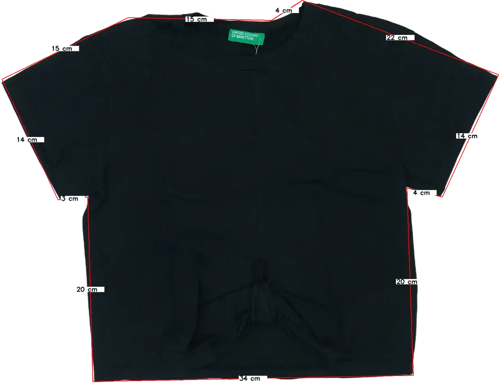 Fekete Benetton Póló EU 122 / UK 7 év / US 7 év/M