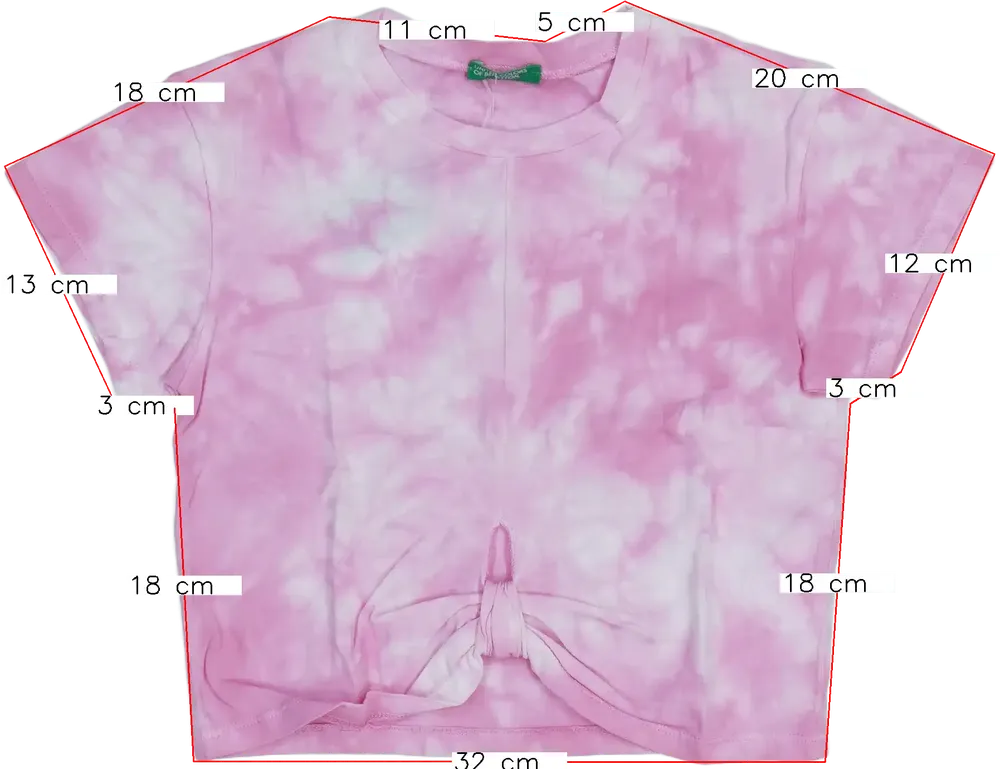 Rózsaszín Benetton Póló EU 122 / UK 7 év / US 7 év/M