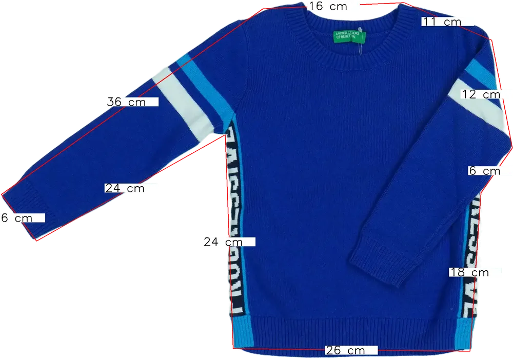 Kék Benetton Kötött pulcsi EU 92 / UK 2 év / US 2T