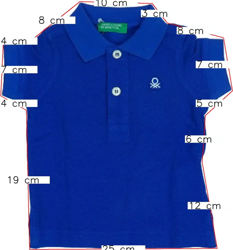 Sárga Benetton Galléros póló EU 68 / UK 3-6 hónap / US 3-6 hónap