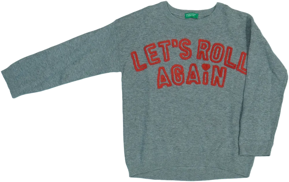 Szürke Benetton Kötött pulcsi EU 122 / UK 7 év / US 7 év/M