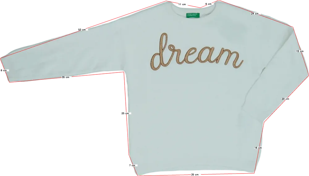 Fehér Benetton Pulóver EU 128 / UK 8 év / US 8 év/M