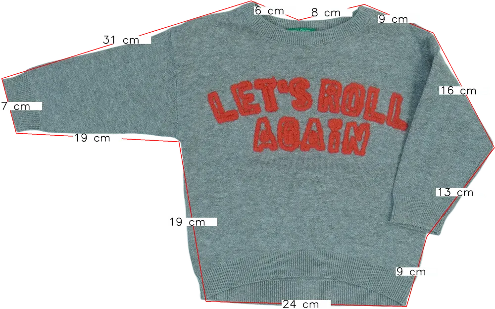 Szürke Benetton Kötött pulcsi EU 86 / UK 12-18 hónap / US 18 hónap