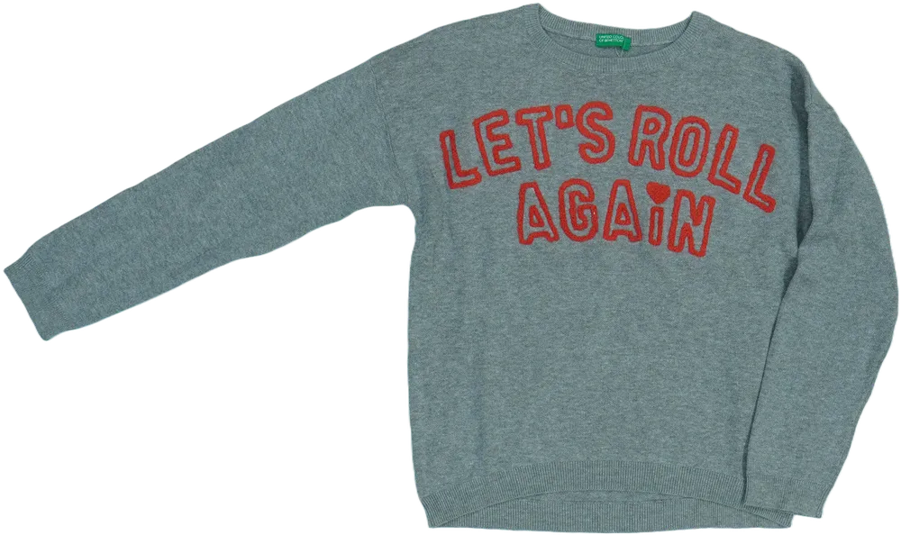 Szürke Benetton Kötött pulcsi EU 152 / UK 12 év / US 12 év/L