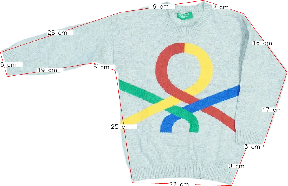 Kék Benetton Pulóver EU 92 / UK 2 év / US 2T