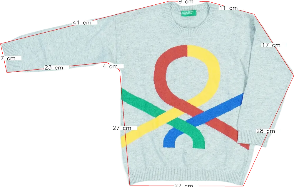 Kék Benetton Pulóver EU 98 / UK 3 év / US 3T