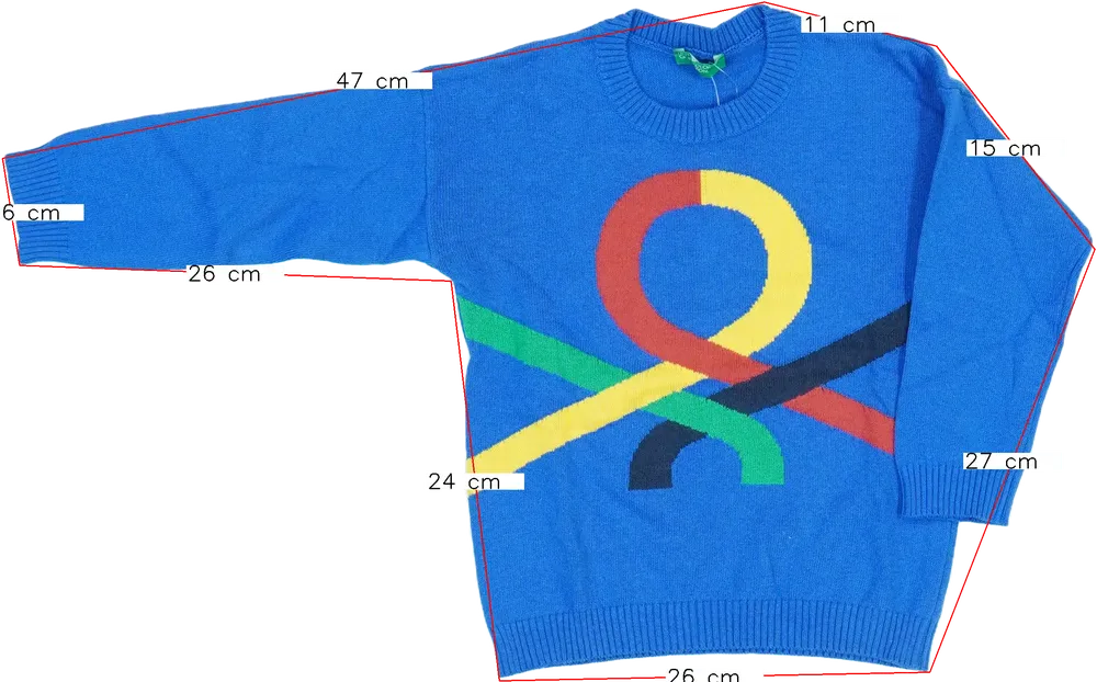 Kék Benetton Pulóver EU 92 / UK 2 év / US 2T