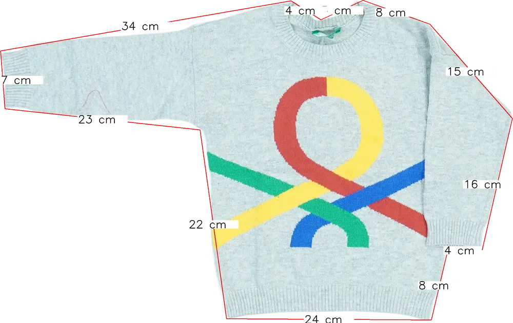 Kék Benetton Pulóver EU 86 / UK 12-18 hónap / US 18 hónap