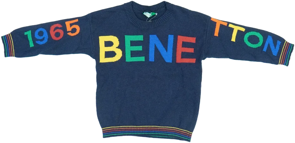 Kék Benetton Pulóver EU 92 / UK 2 év / US 2T