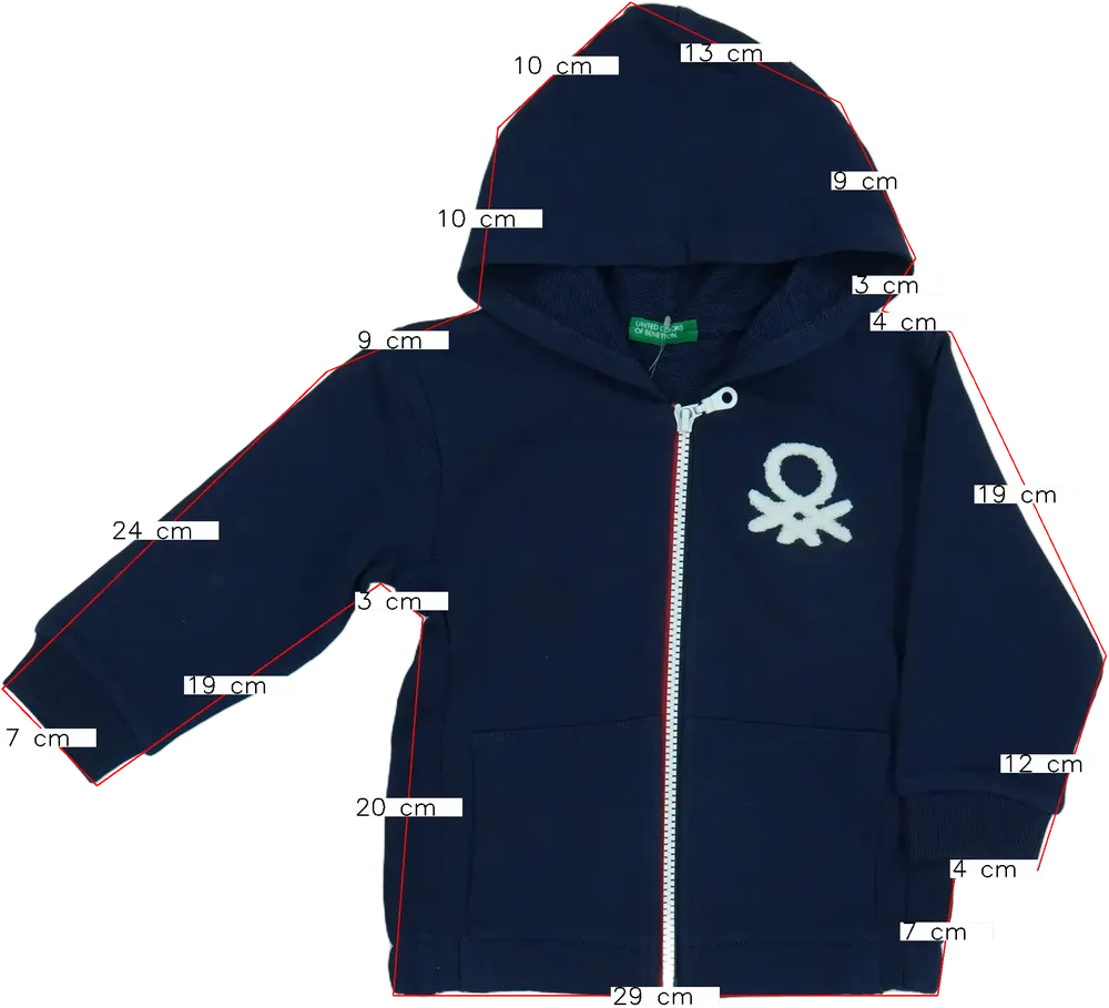 Kék Benetton Kapucnis pulóver EU 86 / UK 12-18 hónap / US 18 hónap