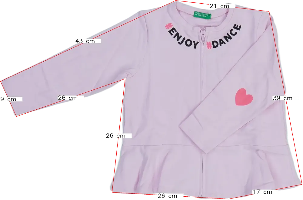 Rózsaszín Benetton Pulóver EU 104 / UK 4 év / US 4T/XS