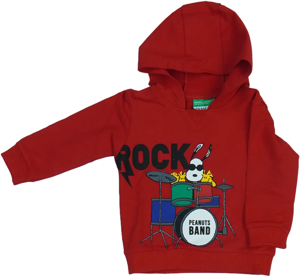 Piros Benetton Kapucnis pulóver EU 86 / UK 12-18 hónap / US 18 hónap