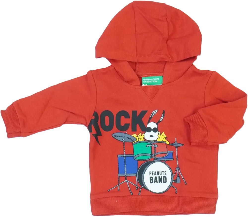 Piros Benetton Kapucnis pulóver EU 68 / UK 3-6 hónap / US 3-6 hónap