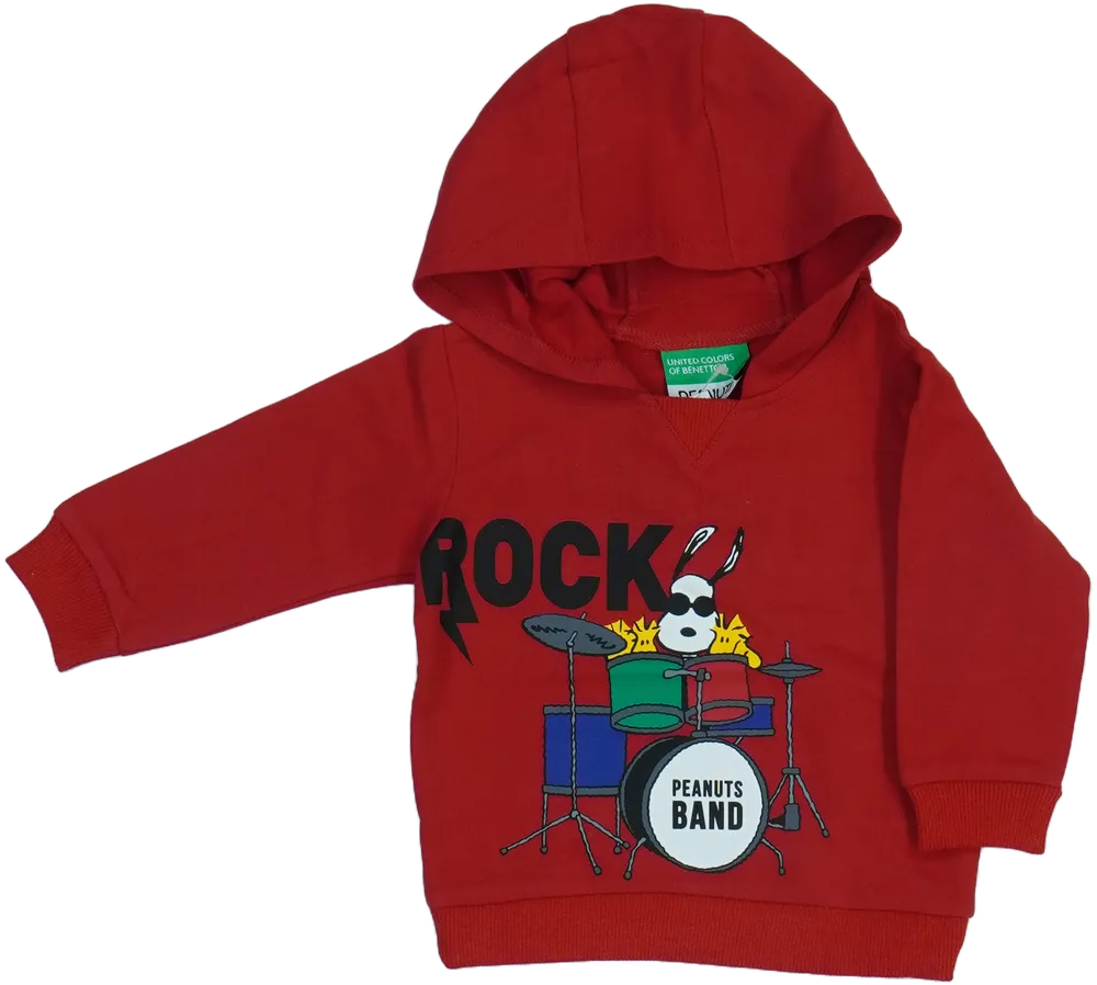 Piros Benetton Kapucnis pulóver EU 74 / UK 6-9 hónap / US 6-9 hónap