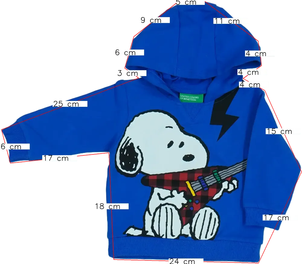 Kék Benetton Kapucnis pulóver EU 74 / UK 6-9 hónap / US 6-9 hónap