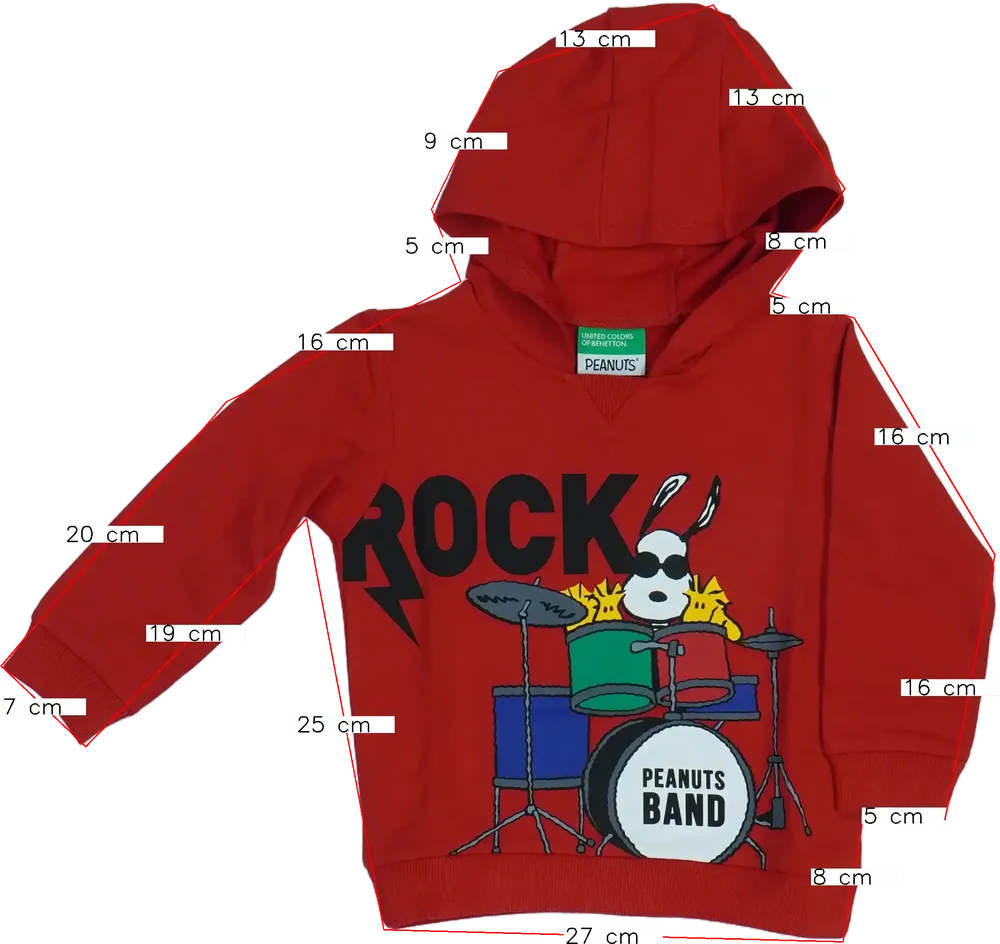 Piros Benetton Kapucnis pulóver EU 92 / UK 2 év / US 2T