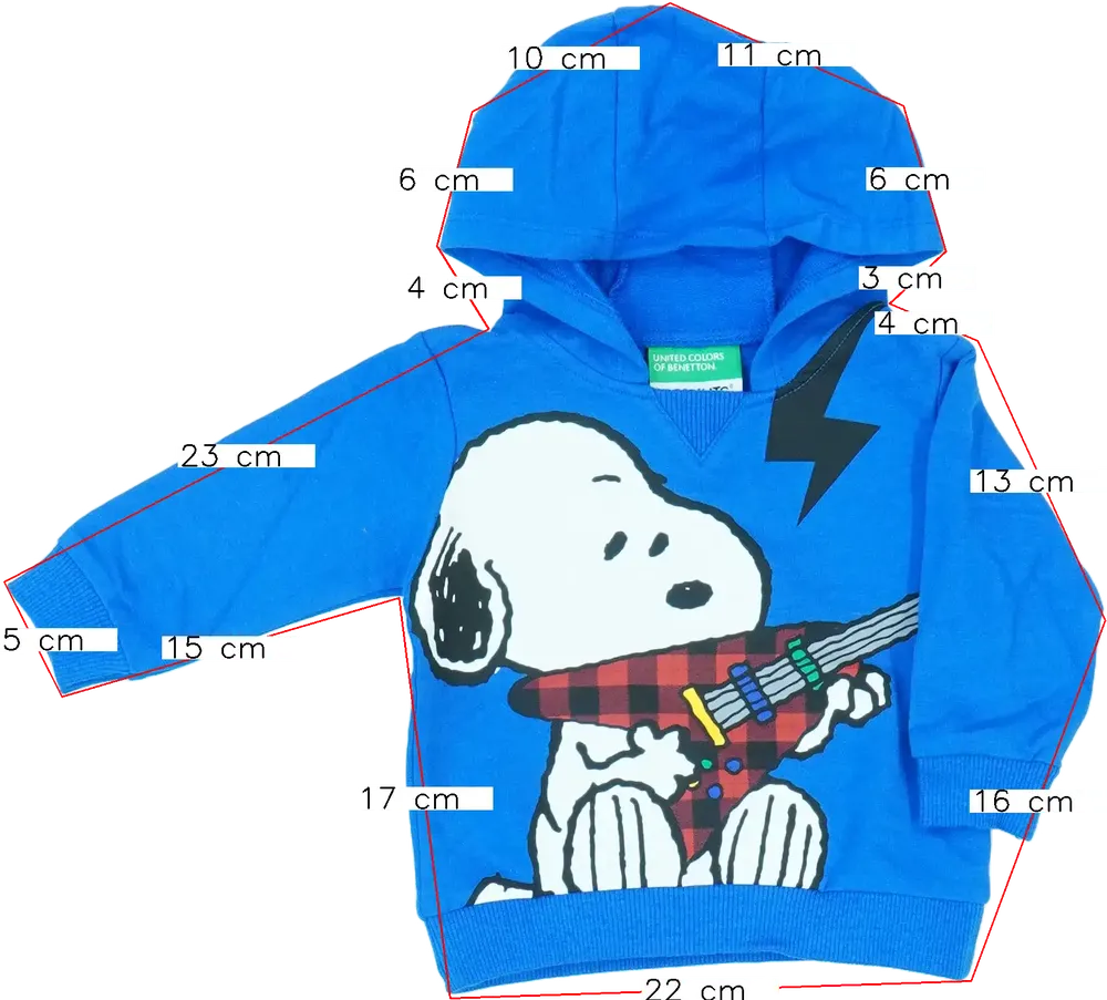 Kék Benetton Kapucnis pulóver EU 62 / UK 0-3 hónap / US 0-3 hónap