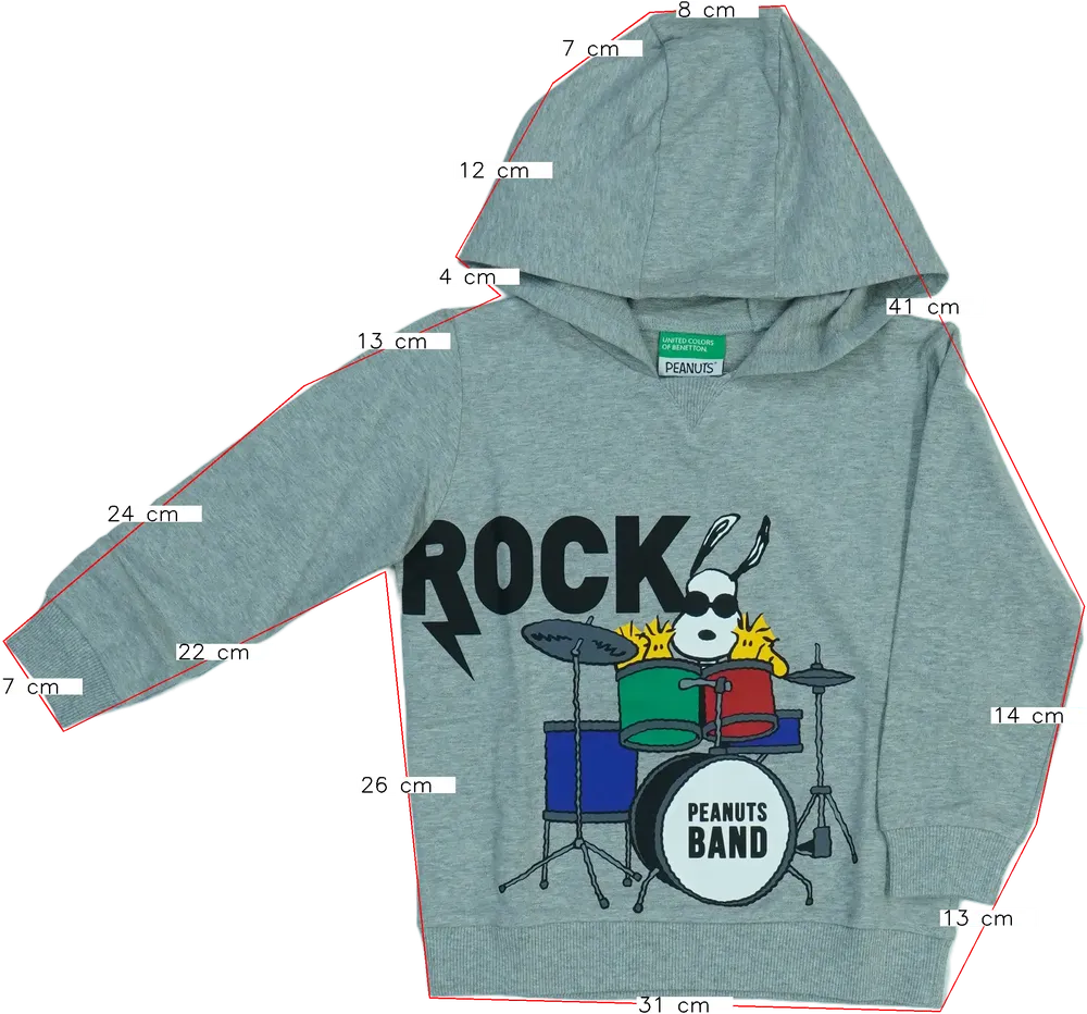 Szürke Benetton Kapucnis pulóver EU 104 / UK 4 év / US 4T/XS