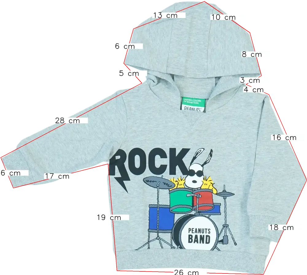 Szürke Benetton Kapucnis pulóver EU 80 / UK 9-12 hónap / US 12 hónap