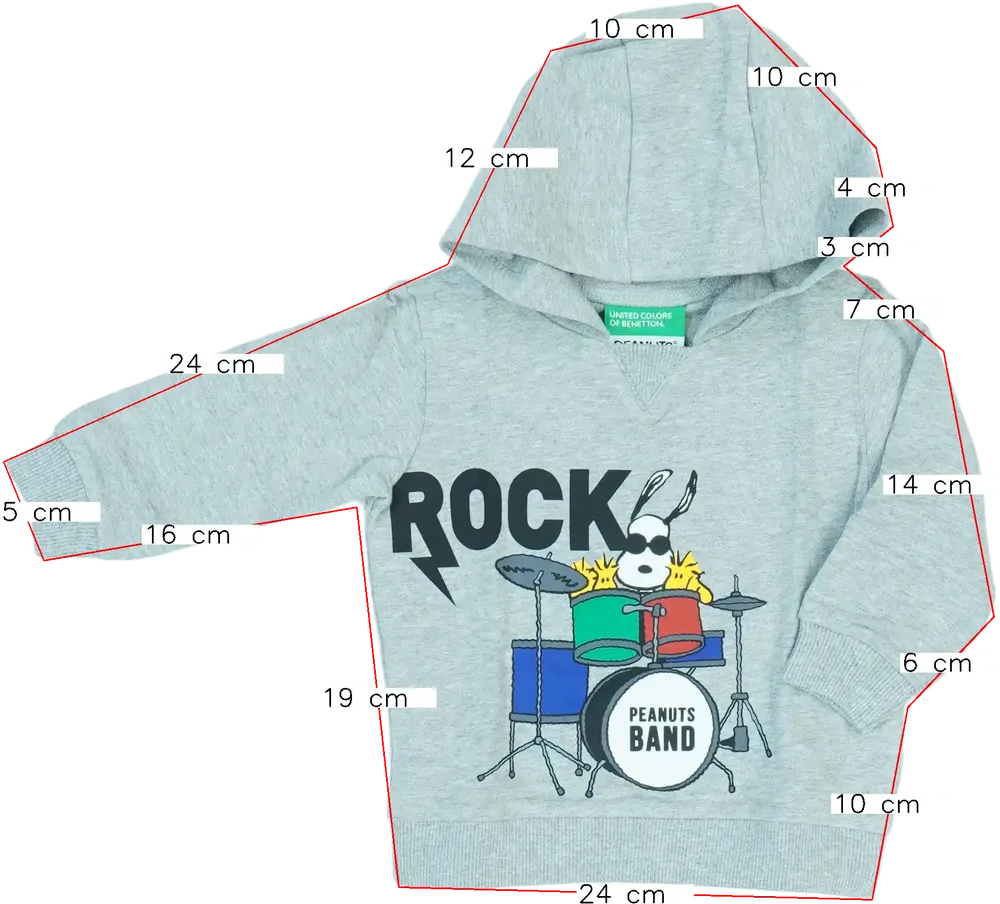 Szürke Benetton Kapucnis pulóver EU 68 / UK 3-6 hónap / US 3-6 hónap