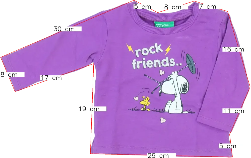 Lila Benetton Pulóver EU 74 / UK 6-9 hónap / US 6-9 hónap