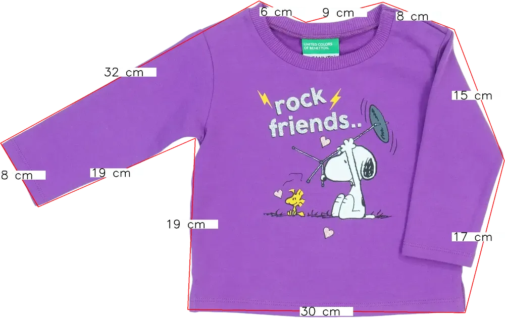 Lila Benetton Pulóver EU 74 / UK 6-9 hónap / US 6-9 hónap