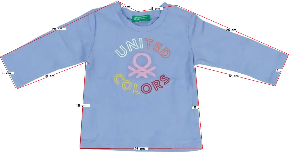 Lila Benetton Hosszú ujjú felső EU 74 / UK 6-9 hónap / US 6-9 hónap