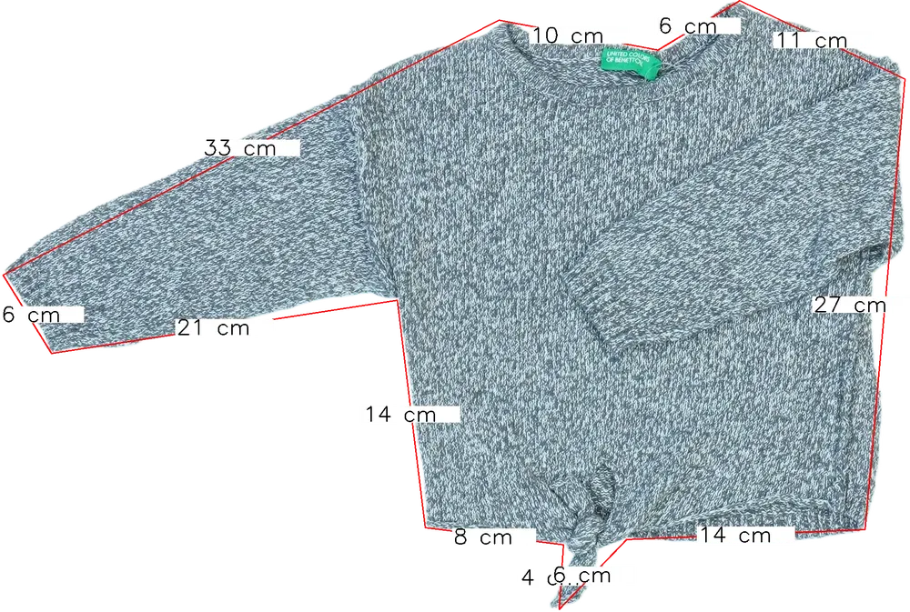 Szürke Benetton Kötött pulcsi EU 92 / UK 2 év / US 2T