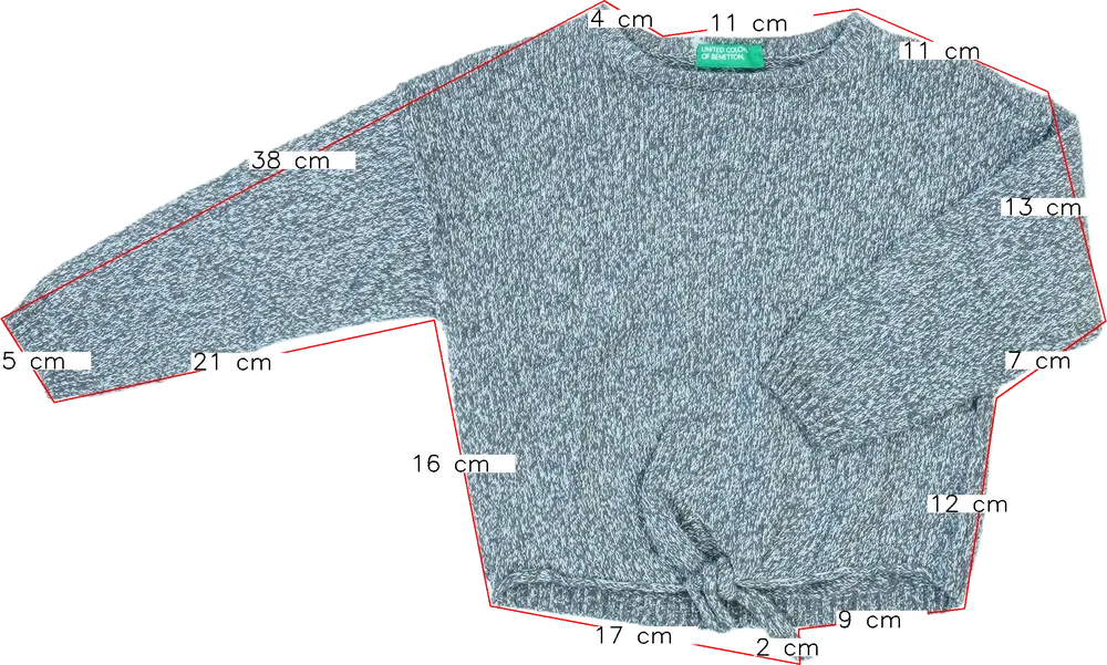 Szürke Benetton Kötött pulcsi EU 92 / UK 2 év / US 2T