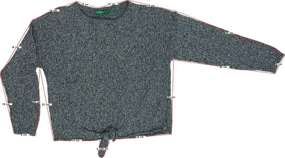 Szürke Benetton Kötött pulcsi EU 140 / UK 10 év / US 10 év/L