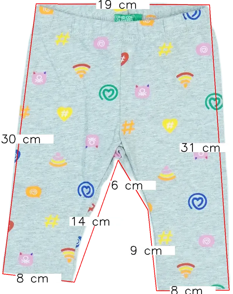 Szürke Benetton Leggings EU 68 / UK 3-6 hónap / US 3-6 hónap