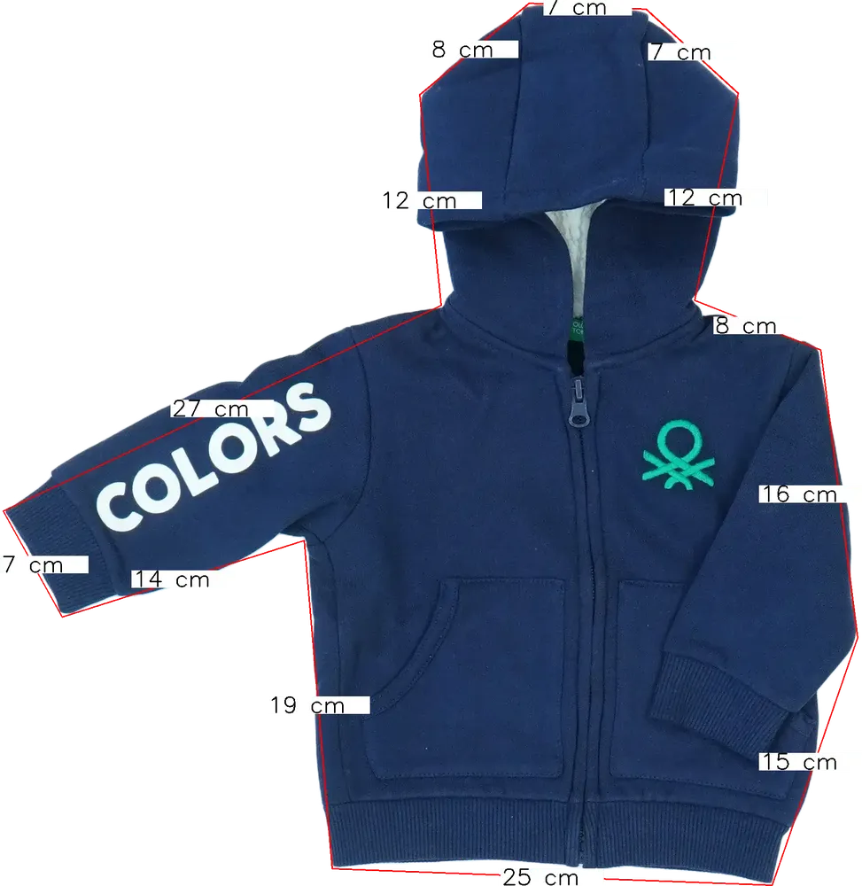 Kék Benetton Kapucnis pulóver EU 80 / UK 9-12 hónap / US 12 hónap