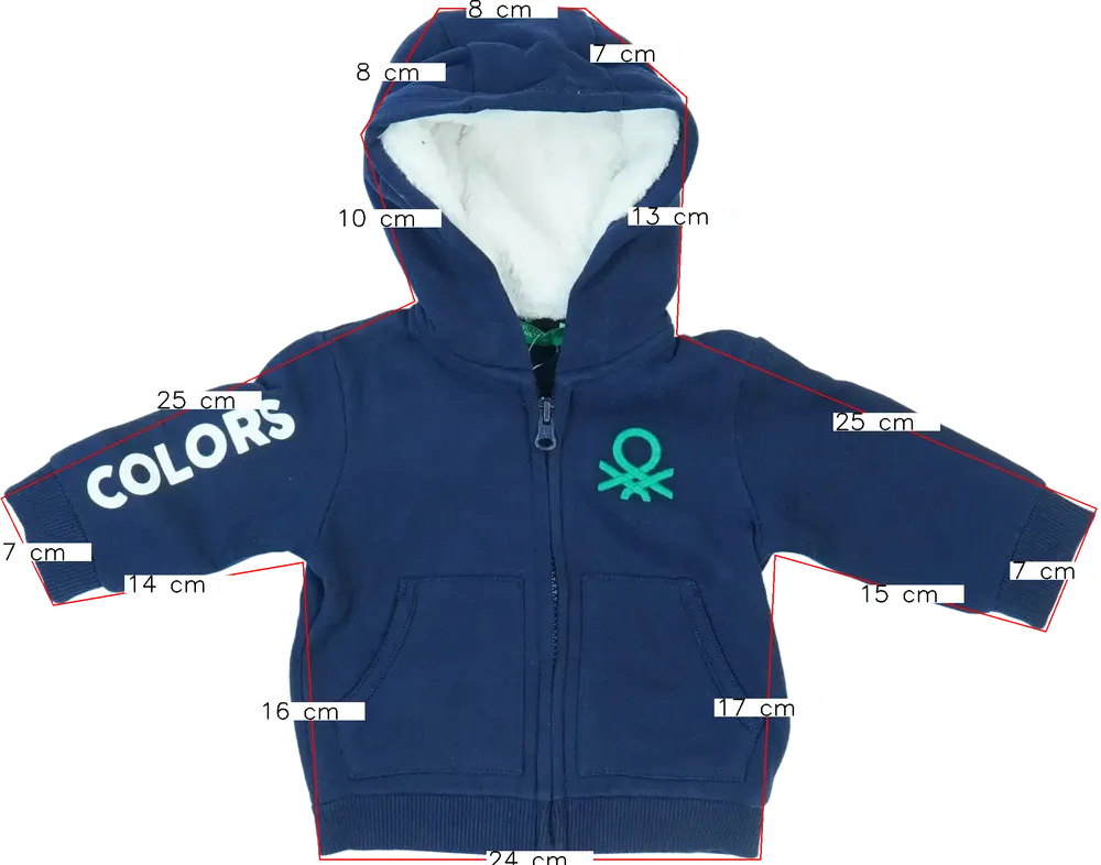 Kék Benetton Kapucnis pulóver EU 74 / UK 6-9 hónap / US 6-9 hónap