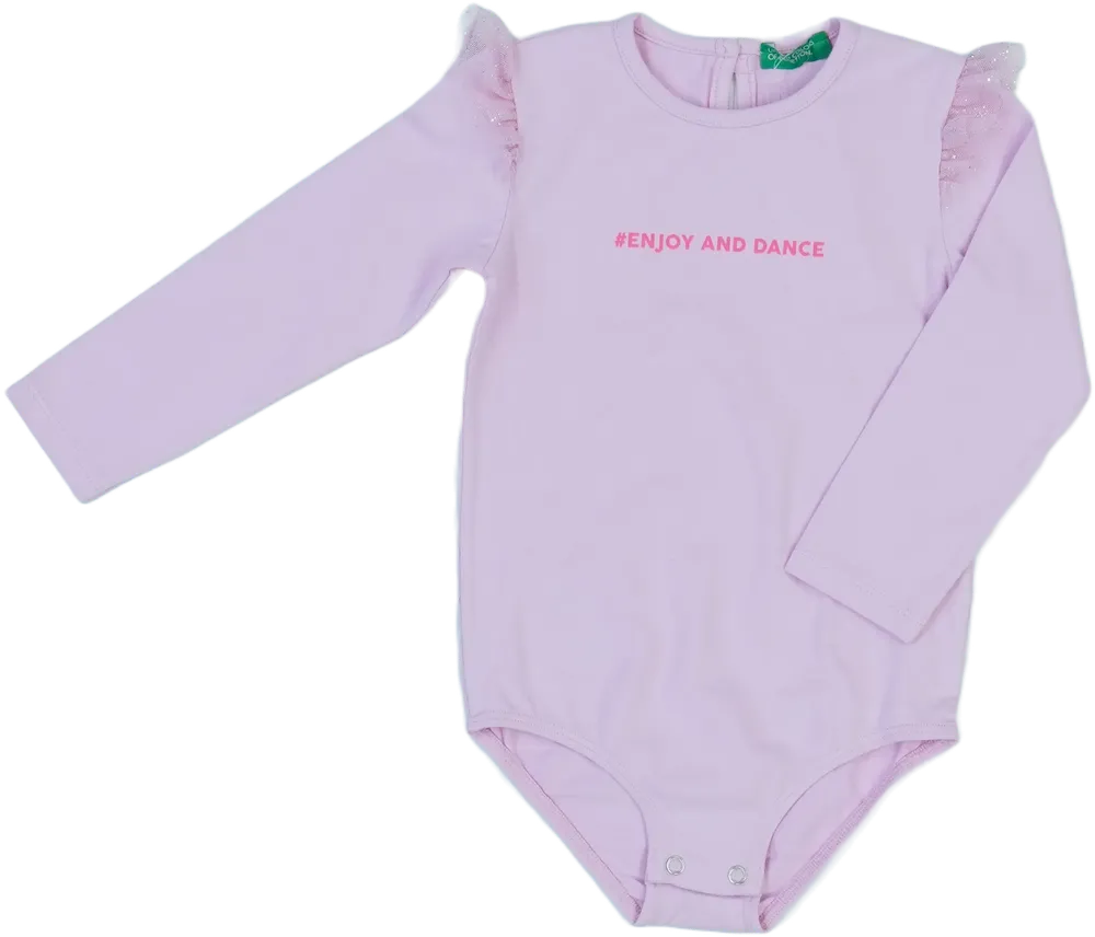 Rózsaszín Benetton Hosszú ujjú body EU 86 / UK 12-18 hónap / US 18 hónap