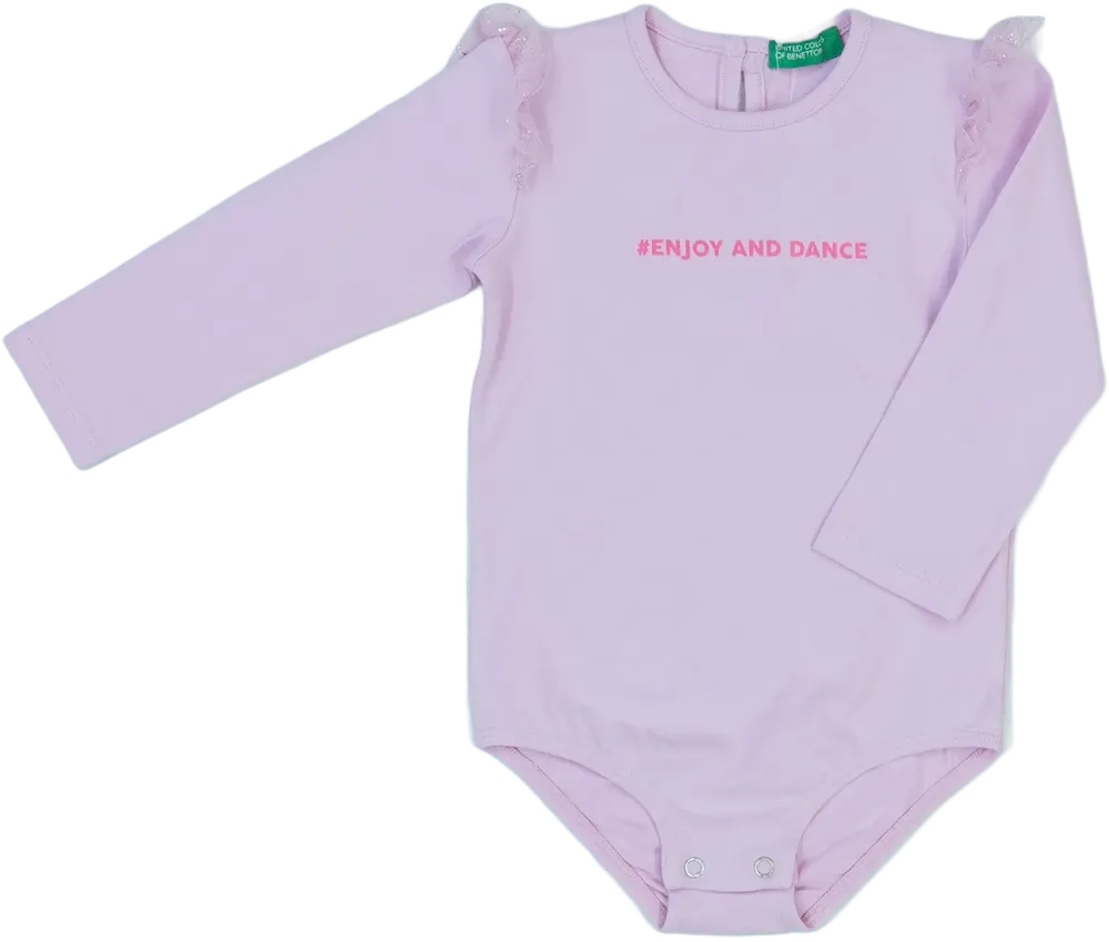 Rózsaszín Benetton Hosszú ujjú body EU 80 / UK 9-12 hónap / US 12 hónap