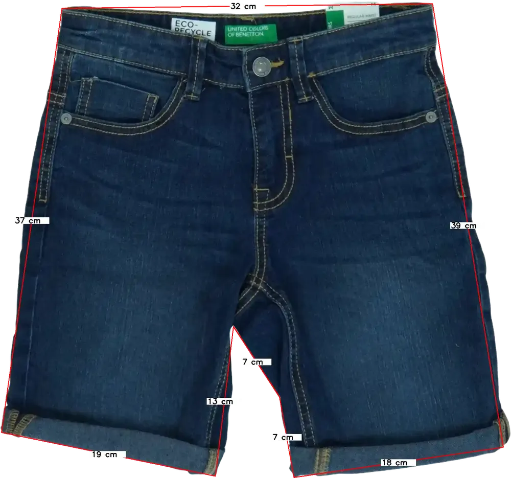 Kék Benetton Rövidnadrág EU 128 / UK 8 év / US 8 év/M