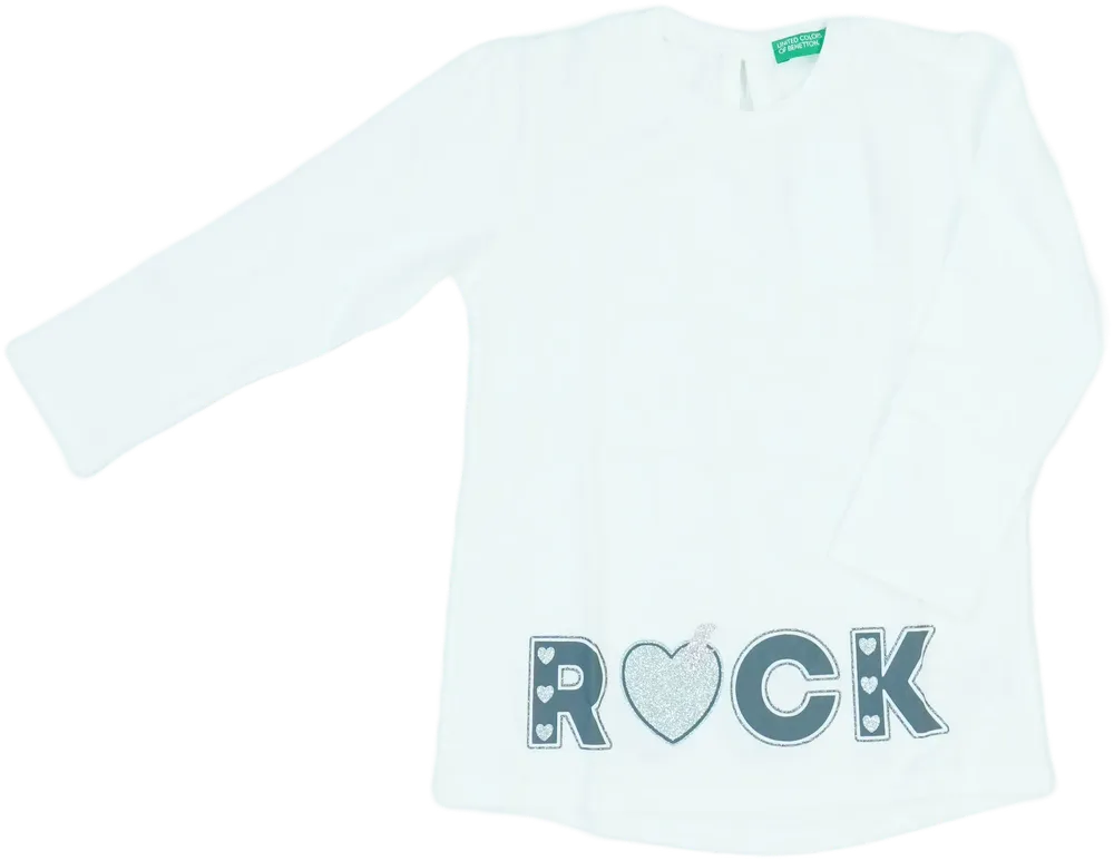 Fehér Benetton Hosszú ujjú felső EU 98 / UK 3 év / US 3T