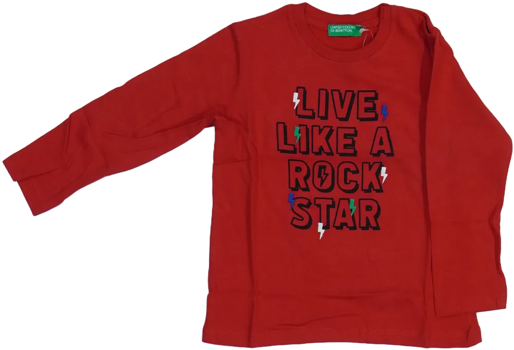 Piros Benetton Hosszú ujjú felső EU 92 / UK 2 év / US 2T