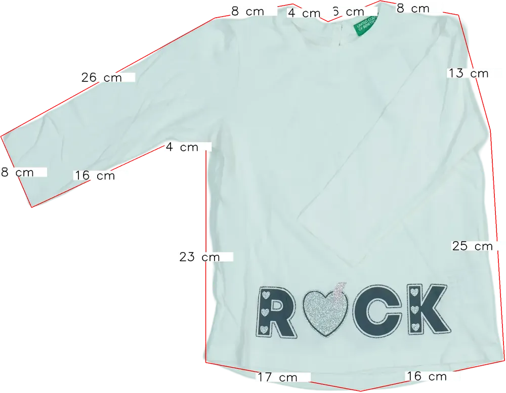 Fehér Benetton Hosszú ujjú felső EU 86 / UK 12-18 hónap / US 18 hónap