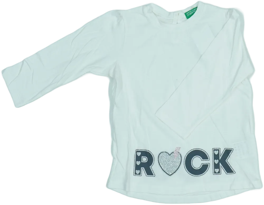 Fehér Benetton Hosszú ujjú felső EU 86 / UK 12-18 hónap / US 18 hónap