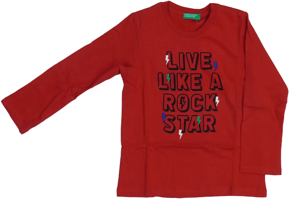 Piros Benetton Hosszú ujjú felső EU 104 / UK 4 év / US 4T/XS