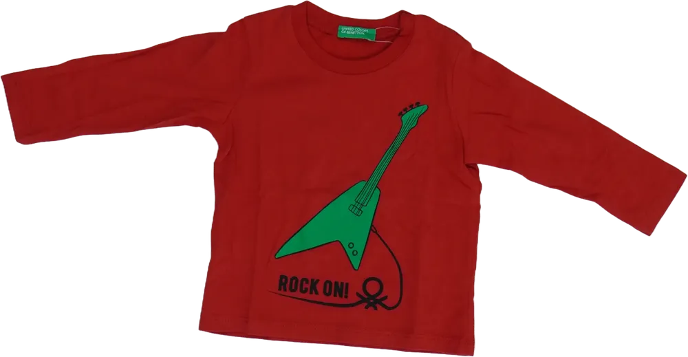 Piros Benetton Hosszú ujjú felső EU 62 / UK 0-3 hónap / US 0-3 hónap