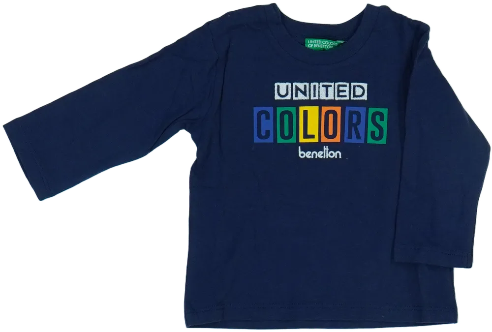 Kék Benetton Hosszú ujjú felső EU 74 / UK 6-9 hónap / US 6-9 hónap