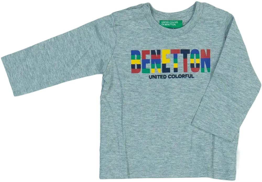 Szürke Benetton Hosszú ujjú felső EU 68 / UK 3-6 hónap / US 3-6 hónap