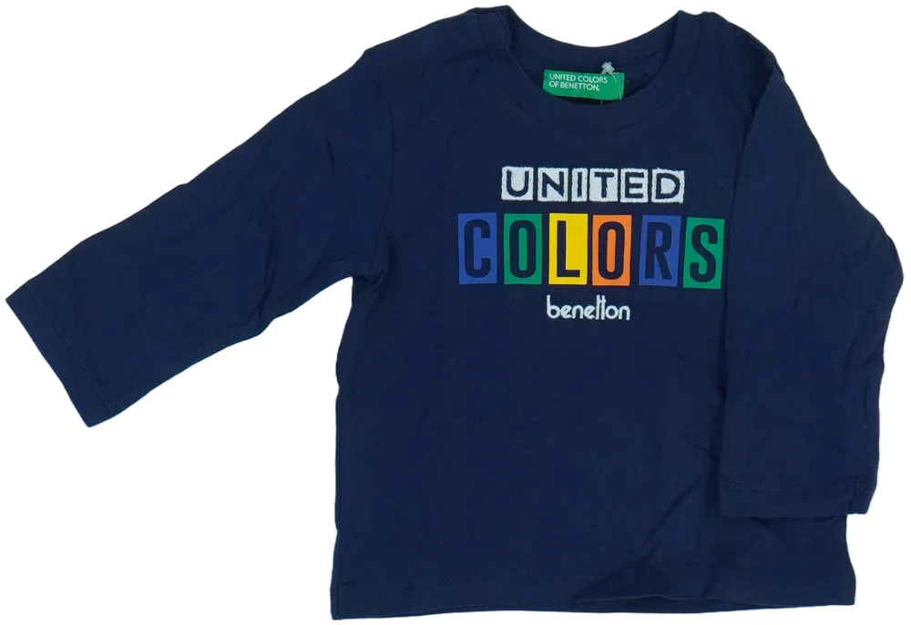 Kék Benetton Hosszú ujjú felső EU 68 / UK 3-6 hónap / US 3-6 hónap