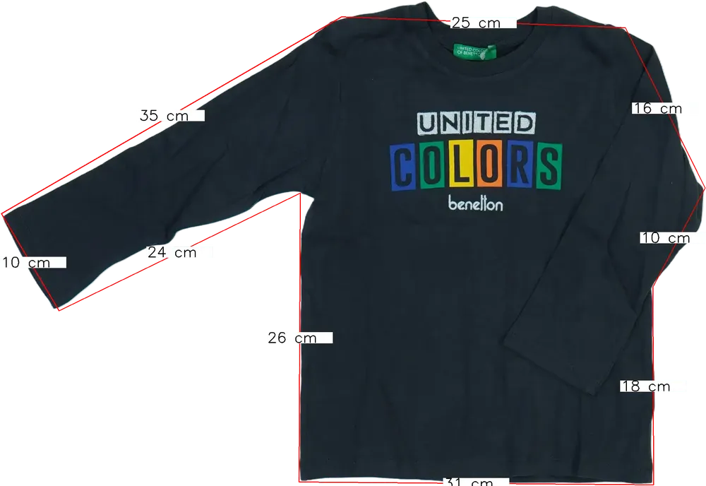 Kék Benetton Hosszú ujjú felső EU 98 / UK 3 év / US 3T