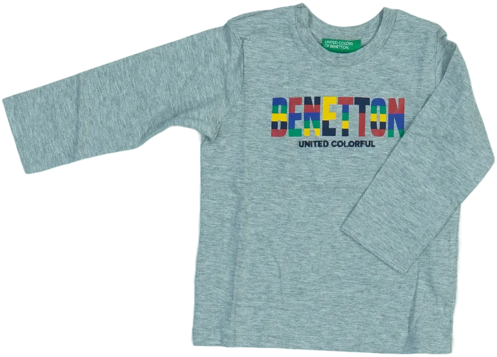 Szürke Benetton Hosszú ujjú felső EU 80 / UK 9-12 hónap / US 12 hónap