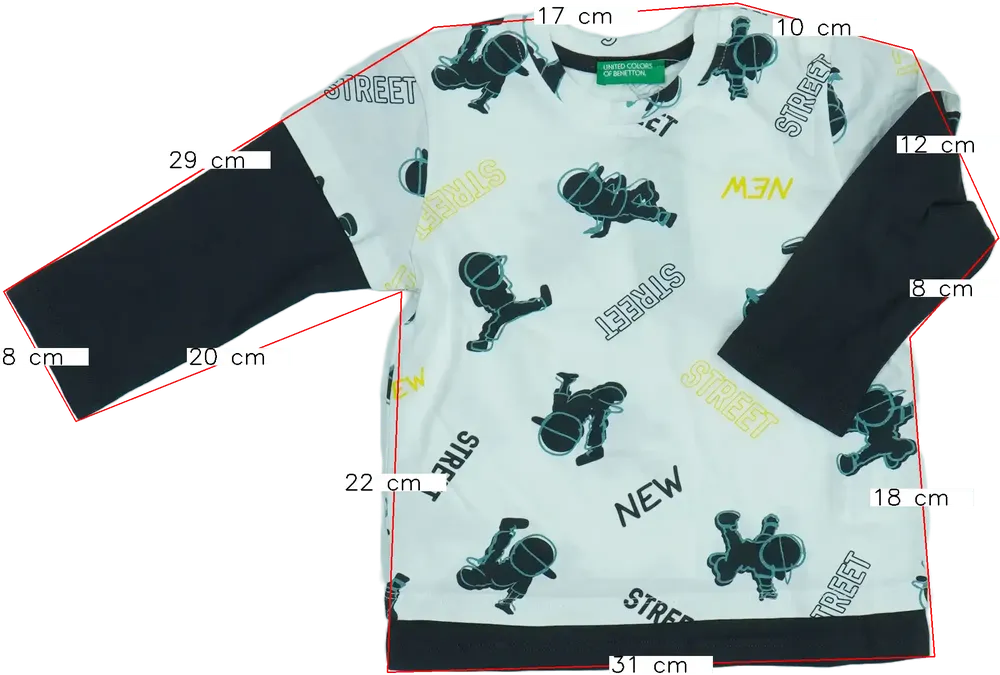 Többszínű Benetton Hosszú ujjú felső EU 86 / UK 12-18 hónap / US 18 hónap